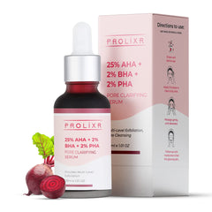 Prolixr Pore Clarifying Kit - AHA BHA, Beetroot Face Mask & Peeling Solution | Exfoliation | Pore Tightening | Blemishes - All Skin Types